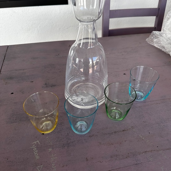 Anthropologie Sangria/Wine Carafe with 4 drinking glasses - Picture 4 of 10